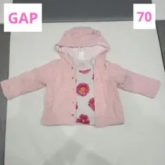 GAP 후드 곰 귀 70 핑크 론 T 요약 세트 꽃무늬