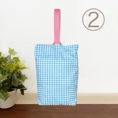 ギンガム チェック☆ シューズ袋 ②入園入学!! ハンドメイド