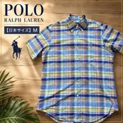 【美品】POLO RALPH LAUREN 半袖マドラス柄マルチカラー　サイズMのサムネイル