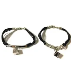 ユニセックス　ブレスレット　ペア　サイコロ　ダイス　レザー風革ひも