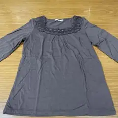 axes femme 刺繍付き長袖Tシャツ グレー
