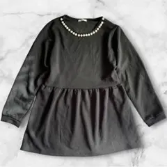 【未使用】etsu×reeechanコラボ パール付きペプラムプルオーバー
