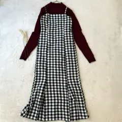 ♡GRL グレイル　ニット&キャミワンピースセット♡ チェック　マーメイド