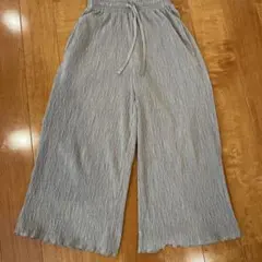 グレー ストライプ ワイドパンツ　キッズ　130サイズ