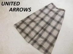 美品　UNITED ARROWS　ロング　フレアースカート　チェック　３８