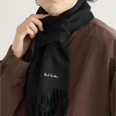 新品　ポールスミス Paul Smith マフラー ストール 無地 ロゴ ウール