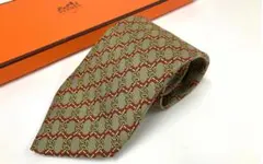 HERMES シルク ネクタイ 幾何学模様 フランス製