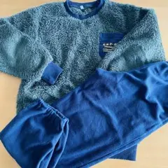 男の子 ふわふわ もこもこ 冬用 カーキ フリースパジャマ 150