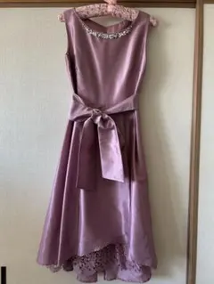 ワンピース ベルトリボン付き ピンク