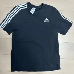 adidas ブラック Tシャツ 3本ライン