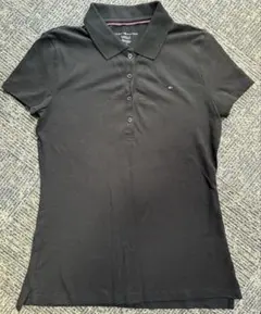 【未使用】トミーヒルフィガー ブラック 半袖ポロシャツ Sほつれあり