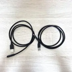 NIMASO USB-A & USB-C 絡まないケーブル 黒 1m 2本