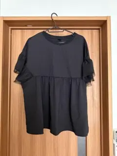 FRIFUL チュール切り替え 半袖Tシャツ　ブラック