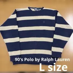 90's Polo by Ralph Lauren ストライプセーター Lサイズ
