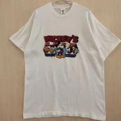 USA製 90年代 Disney ミッキークルー　アップリケ　Tシャツ 白