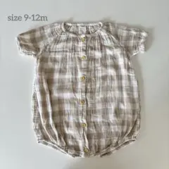 H&M エイチアンドエム ベビー チェックロンパース