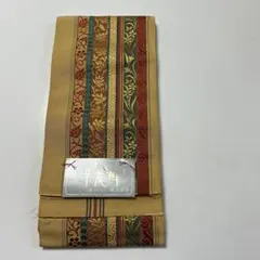 絹100% 多色刺繍模様 帯