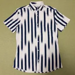 ZARA 半袖 スリムフィット ストライプシャツ