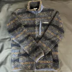 Columbia フリースジャケット ネイビー×ブラウン ストライプ