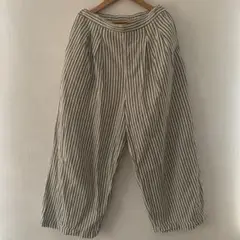 SM2 サマンサモスモス　ストライプ　コットン　リネン　ワイドパンツ