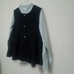 卒業式　入学式　楽ちんなトップス2点 ペプラムジレ