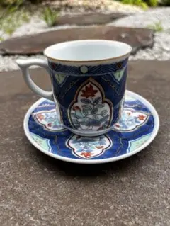 希少　哲山窯　有田焼　コーヒーカップ&ソーサー　1客　アンティーク