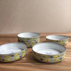 美品】たち吉 矢羽根文様 青黄小皿 4枚セット - 和食を彩る縁起の良い