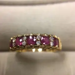 K18 ルビーダイヤリング　指輪　12号のサムネイル