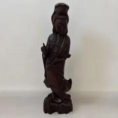 伝統的な仏像 金色 63cm 希少観音菩薩像 鶯玉作古美術アンティーク