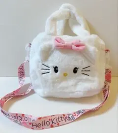 【新品】サンリオ ハローキティ ふわふわファーショルダー トートバッグ ホワイト