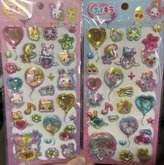 平成　フワフワらびちゃん　まじかるみゅーちゃん　シール　ぷくキラ　ステッカー