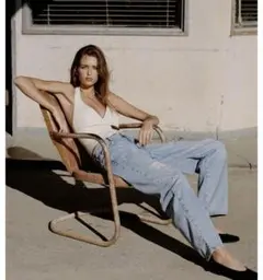 ZARA ダメージ加工バギーレースデニム⭐︎40 - メルカリ
