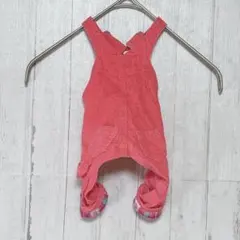 犬服　オーバーオール　ピンク【SS】　コーデュロイ