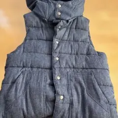 Outer wear laked ダークブルー キルティングベストM