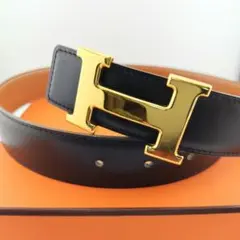 美品 エルメス コンスタンス Hベルト レザー リバーシブル ブラック