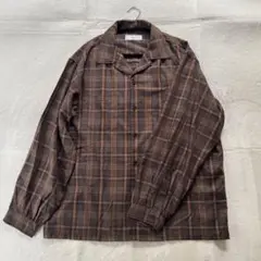 【美品】ADRER ドルマンスリーブオープンカラーシャツ Sサイズ ブラウン
