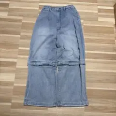 WEGO 2WAY ワイドシルエット デニムパンツ ライトブルー