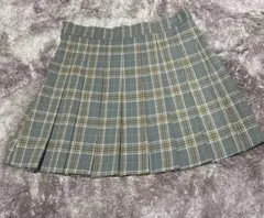 ※背面使用感あり グレー系チェック プリーツスカート IV