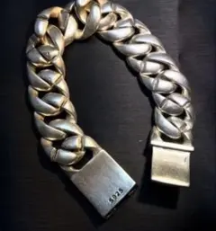 新品ブレスレットS925刻印極太 喜平チェーン ブレスレット金属製