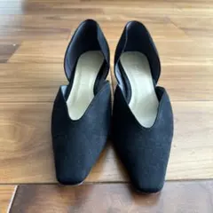 LE TALON ブラック　スエード　ポインテッドトゥパンプス 24.0cm