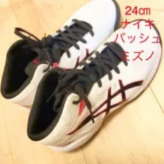 体育館シューズ　バスケ　シューズ　バッシュ　室内履き　24㎝　ミズノ