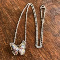 未使用 アンティーク蝶ネックレス／ブローチ　モネ風　ビンテージ