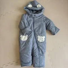 美品slap slip 水色クマ耳付きアウター 70〜80