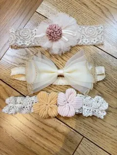 【うさぎパン様専用】ベビーヘアバンド 3点セット