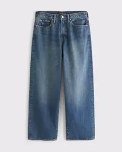 最安値 廃盤 H&M スーパーバギーデニム 32/30 ダークデニムブルー 