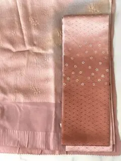 着物セット帯揚げ　重ね衿　正絹　新品　光沢オレンジ