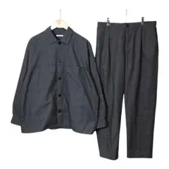 MUJI Labo 和紙混カルゼセットアップ上下 黒 L・W30 裾直しあり MUJI Labo 和紙混カルゼジャケット パンツ セットアップ - メルカリ