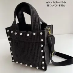 ヌビ　黒⭐︎パール　スクエア　トートバック　ショルダー　ヌビバック　イブルバック