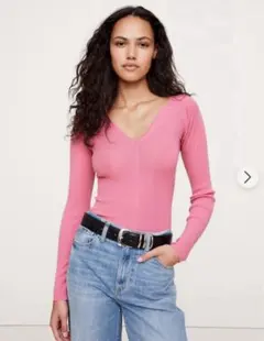 【新品】BANANA REPUBLICメリノVネック長袖セーター XS