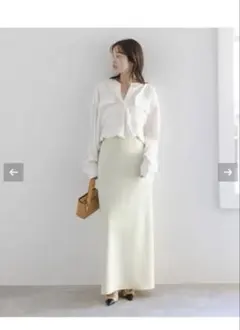 NOBLE コンフォートジャージーライクタイトスカート イエロー